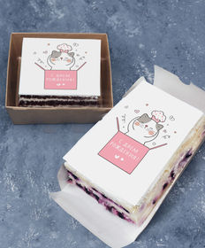 Торт-открытка «Котик из коробки С днем рождения»