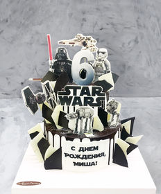Детский торт «Звездные войны Лего два яруса»