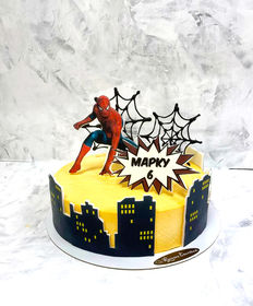 Детский торт «Человек-паук и шоколадная паутина»