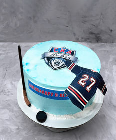 Детский торт «Хоккейный с эмблемой клуба»