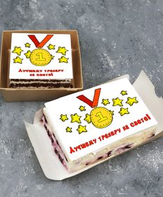Торт-открытка «Медаль лучшему тренеру на свете»