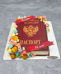 Праздничный торт «Паспорт со сладостями»