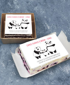 Торт-открытка «Самое главное в жизни - семья панды»
