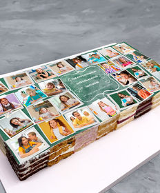 Торт-ассорти «Школьная доска с фотографиями торт-ассорти 20 на 40 см»