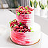 Торт «Красные ягоды и акварель» миниатюра